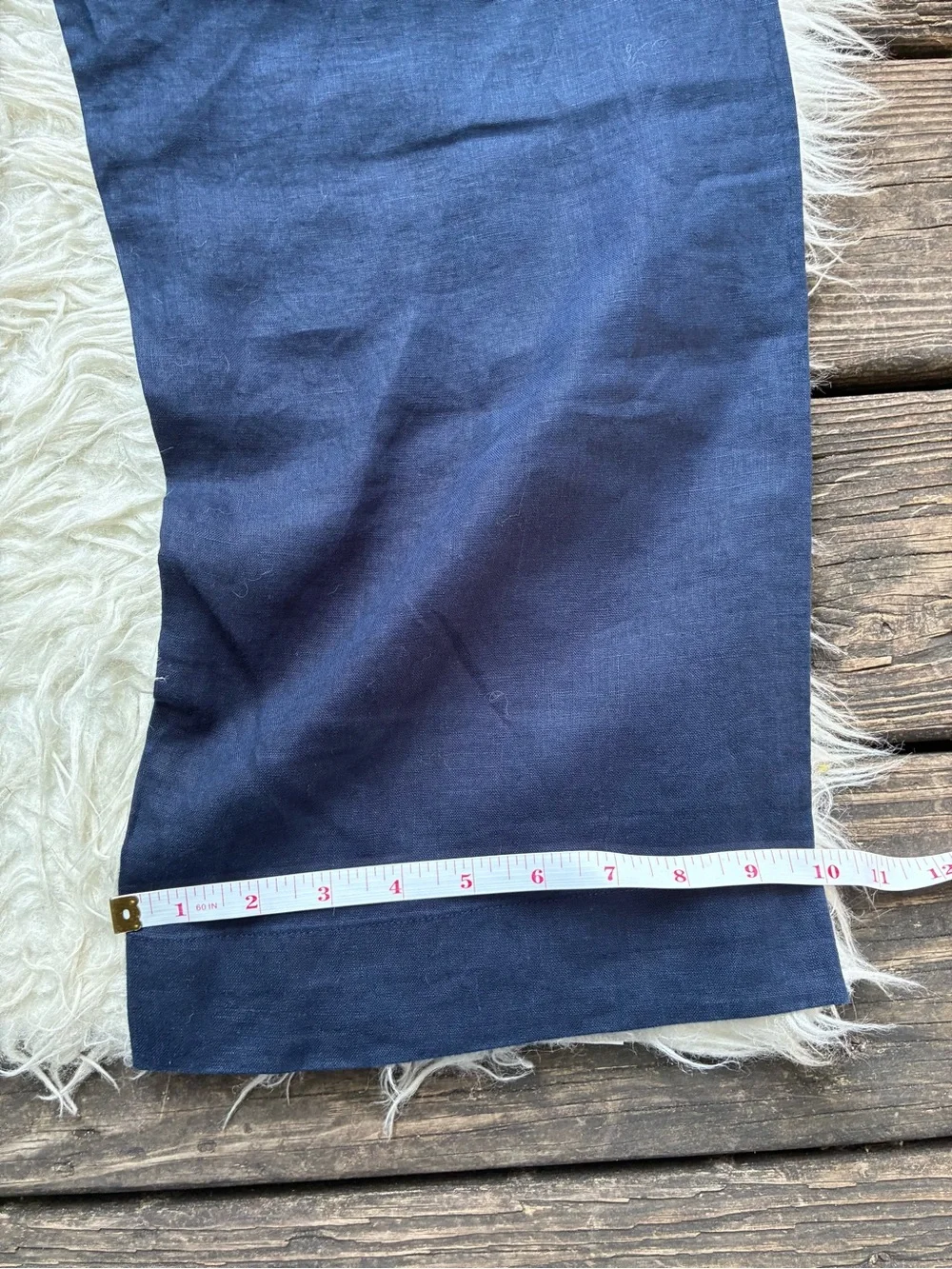 NWT Quince 💯 European linen Navy Wide-Leg Linen-Blend Chinos